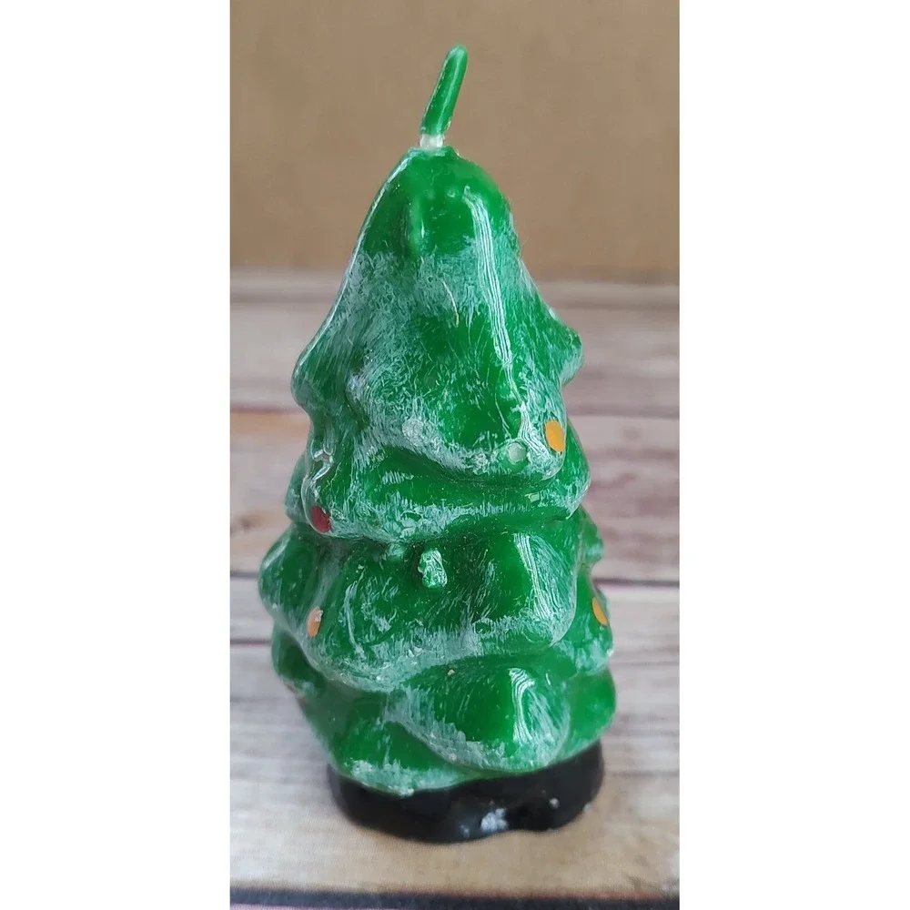 Vintage Christmas Tree Candle 4 inches tall  A4